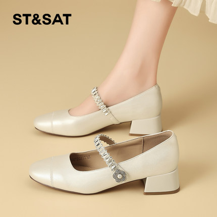 星期六玛丽珍鞋女2025秋季新款女鞋女款爆款鞋子粗跟单鞋女小皮鞋