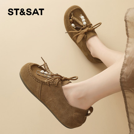 星期六勃肯鞋女2025秋季新款女鞋女款爆款鞋子百搭全包豆豆鞋单鞋