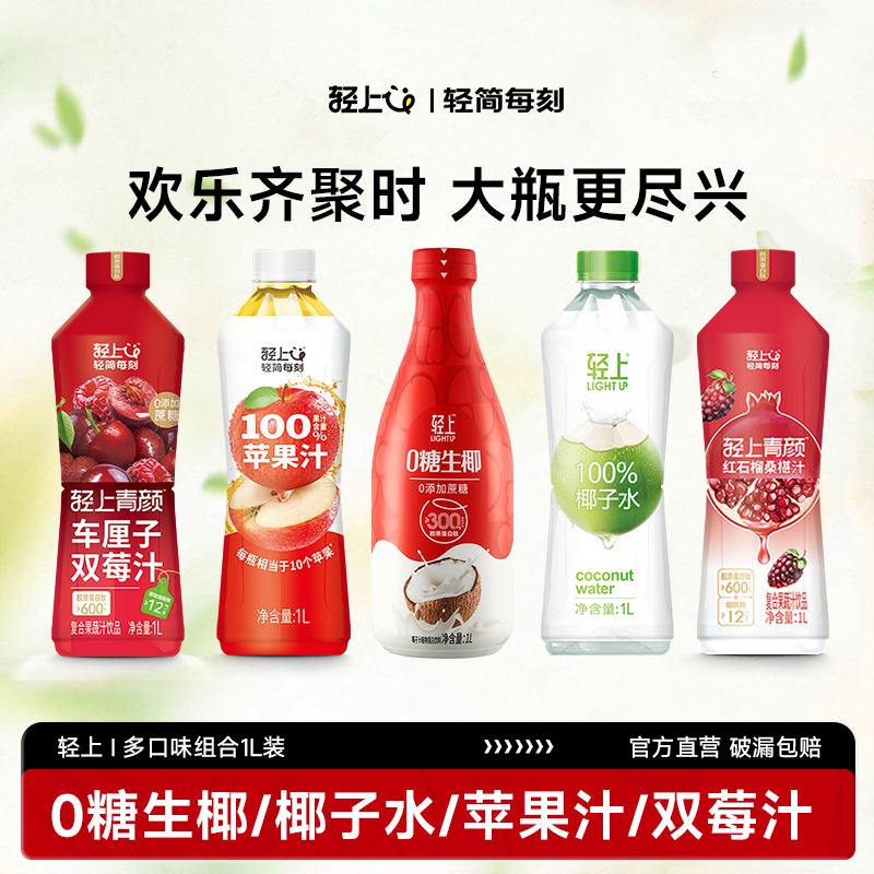 轻上1L大瓶装椰汁果汁饮料