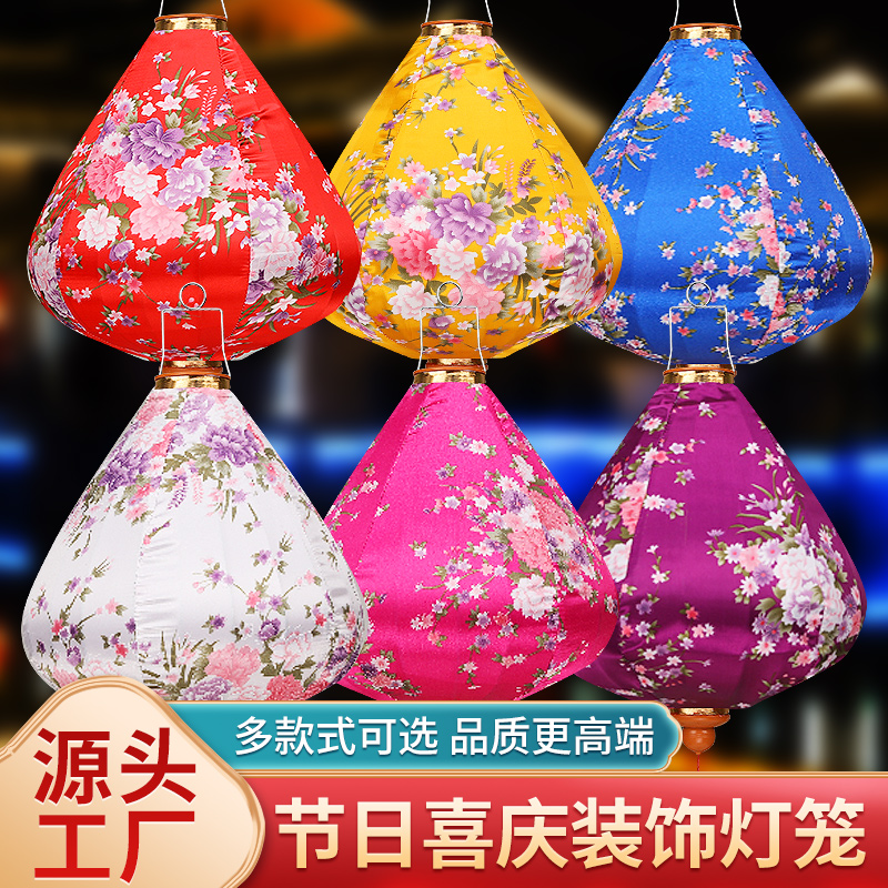 户外装饰网红打卡景区美食节钻石发光国潮防水越南绸布不夜城灯笼