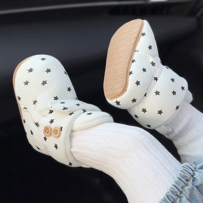 男女宝宝秋冬季软胶底防滑棉鞋夹