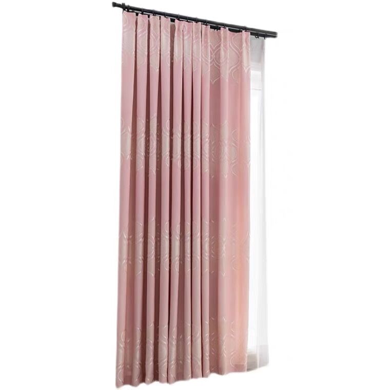 处理窗帘布料h2021年新款卧室遮光加厚清货挂钩式客厅成品