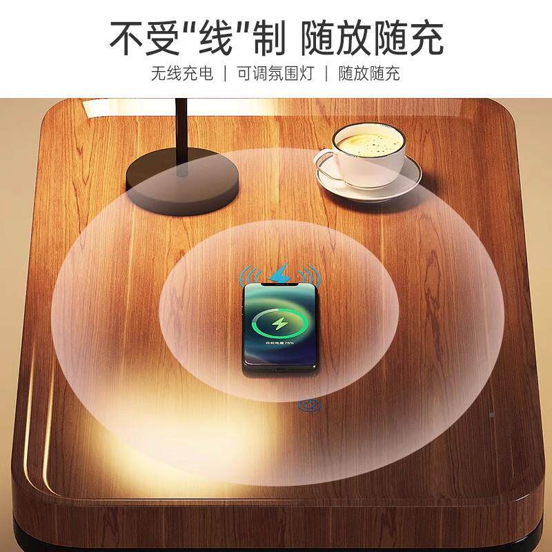无床头柜置物架落地小边客厅线充111电卧室网红简约现代柜发沙边