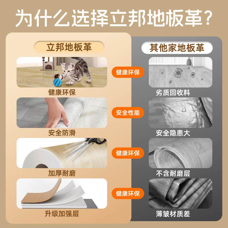 厂家直贴销家用板革砖地纸水泥地地直接铺加厚EDW耐地磨防水地毯