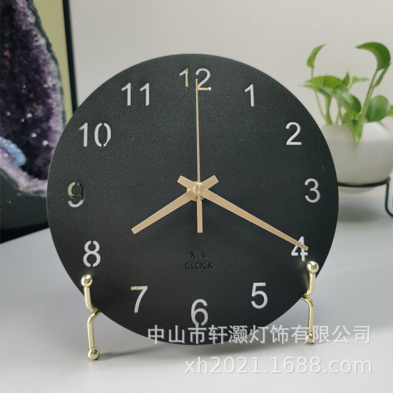 新中式客厅桌面网红时钟