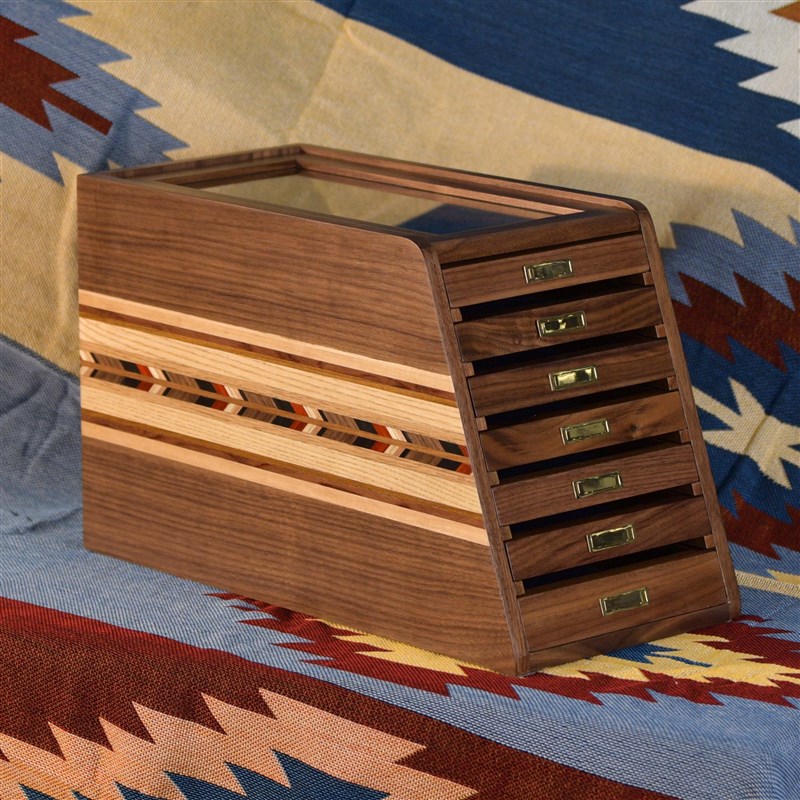 5o大人七抽收纳柜首饰盒实木精致G牌中古风首饰文玩收纳柜高端