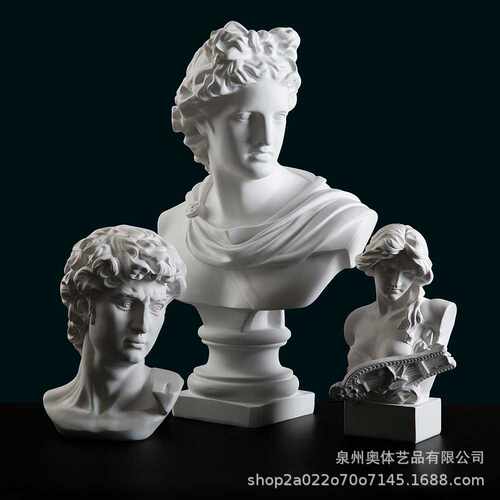 60厘米阿波罗素描雕像摆件教具跨境北欧客厅卧室树脂工艺品