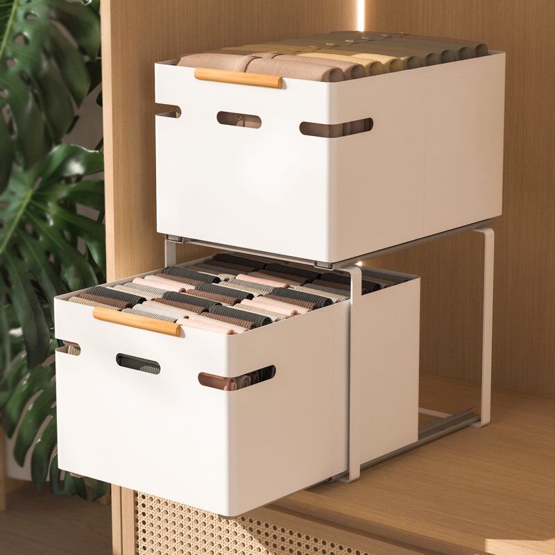 衣柜拉篮抽屉式免打孔分层收纳筐衣帽间内置滑轨金属推拉多层裤架,基础建材,衣柜拉篮,淘宝优惠券,粉丝福利购,淘宝优惠卷