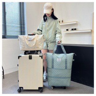 行李袋带滑轮大容量初高中学生被子收纳袋折叠便携可套拉杆旅行包