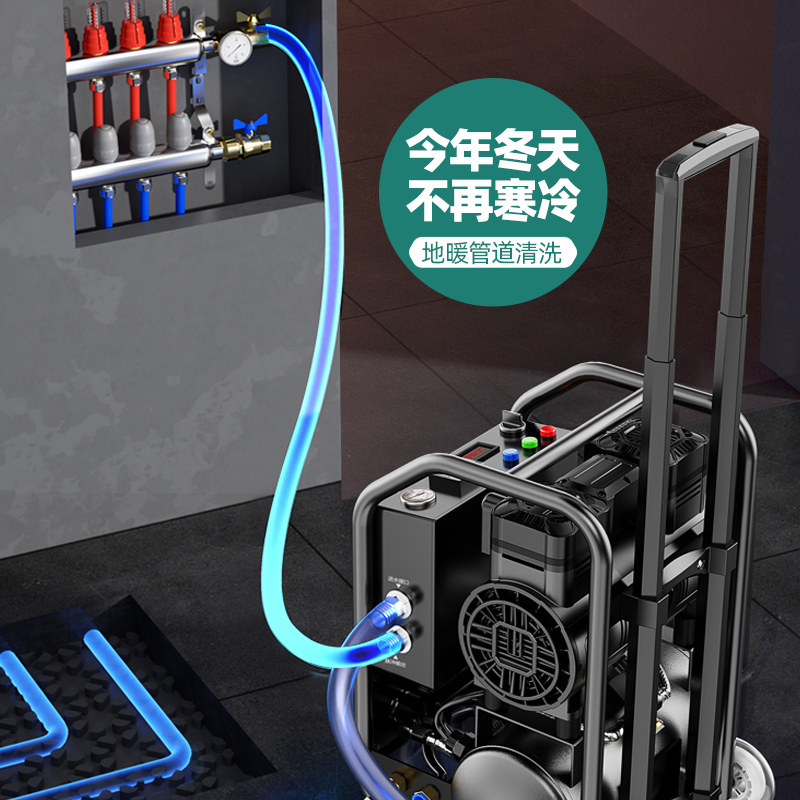 楠涵拉杆式智能脉冲地暖清洗机暖气片热水器自来水管清洗射弹海绵