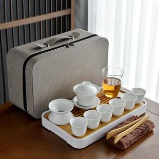 户外便携HKA式 夫备随身简易收纳包log 功套旅行茶具o套装 白瓷整装
