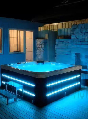 户外亚克力按摩冲浪浴缸水疗spa5人浴缸别墅游泳花园jacuzzi浴缸
