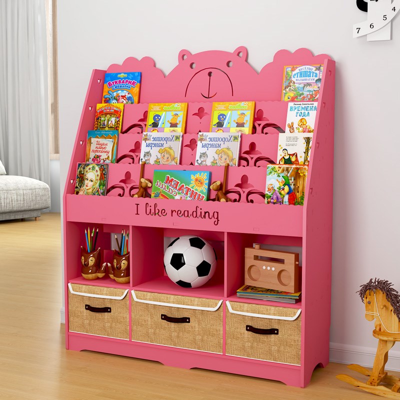 多层简易学生绘本书柜家庭亲子读书角阅读展示架环保落地儿童书架