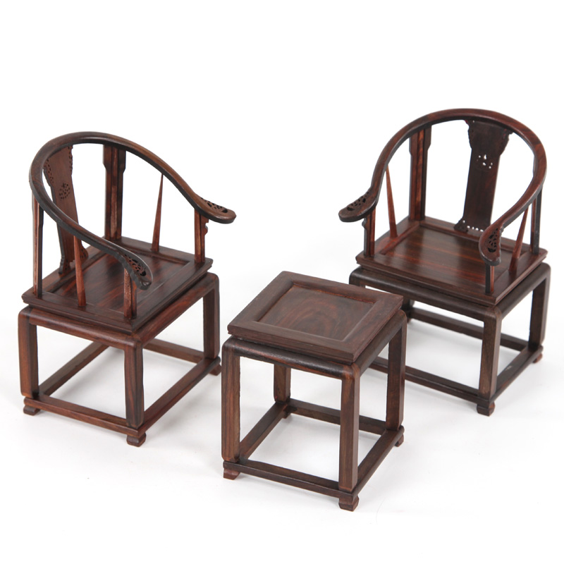 红木工艺品装饰摆件微缩模型家具实木雕刻红酸枝大皇宫椅微型椅子