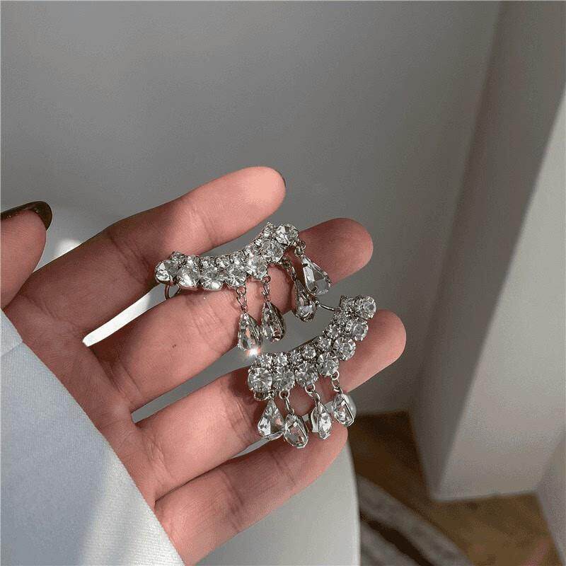 玲珑雅集合金耳饰气质高级感弧形水滴耳骨夹一体式耳钉蚊香盘耳夹