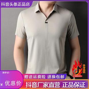 福燚辉男装 翻领polo 专营店高档轻奢无痕高弹宽松短袖 免熨烫Z修身
