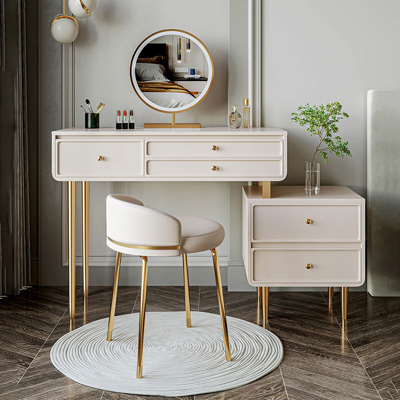 奶油风化妆台斗柜一体现代简约家用卧室化妆桌轻奢小户型化妆台,住宅家具,梳妆台/桌,淘宝优惠券,粉丝福利购,淘宝优惠卷