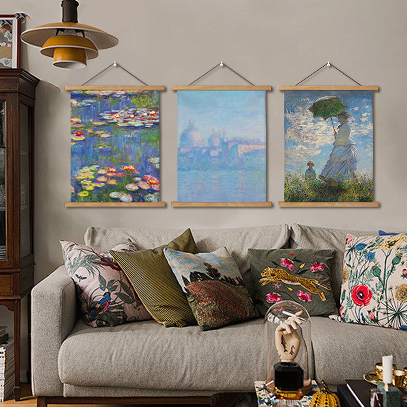 莫奈风景背景布ins挂布沙发墙上艺术挂毯装饰画客厅布艺挂画床头,居家布艺,挂毯/壁毯,淘宝优惠券,粉丝福利购,淘宝优惠卷