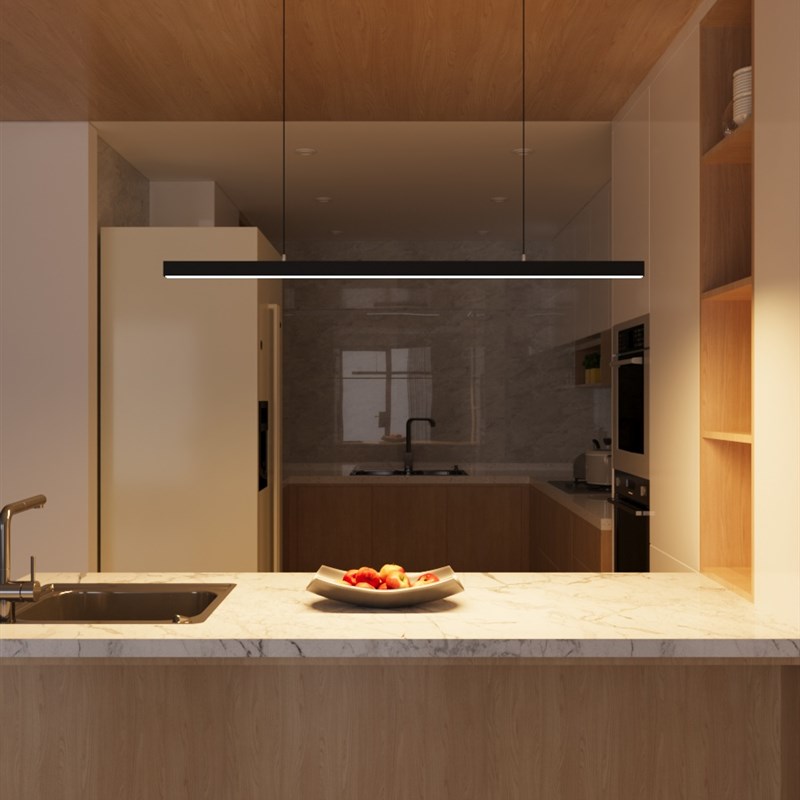 极简一字餐厅吊灯 简约风饭厅吸吊灯饰 K书房办公室全光谱工作灯