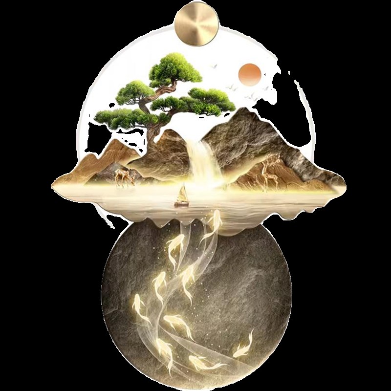 轻奢高级感入户进门带灯高端玄关装饰画走廊过N道楼梯挂画2024新