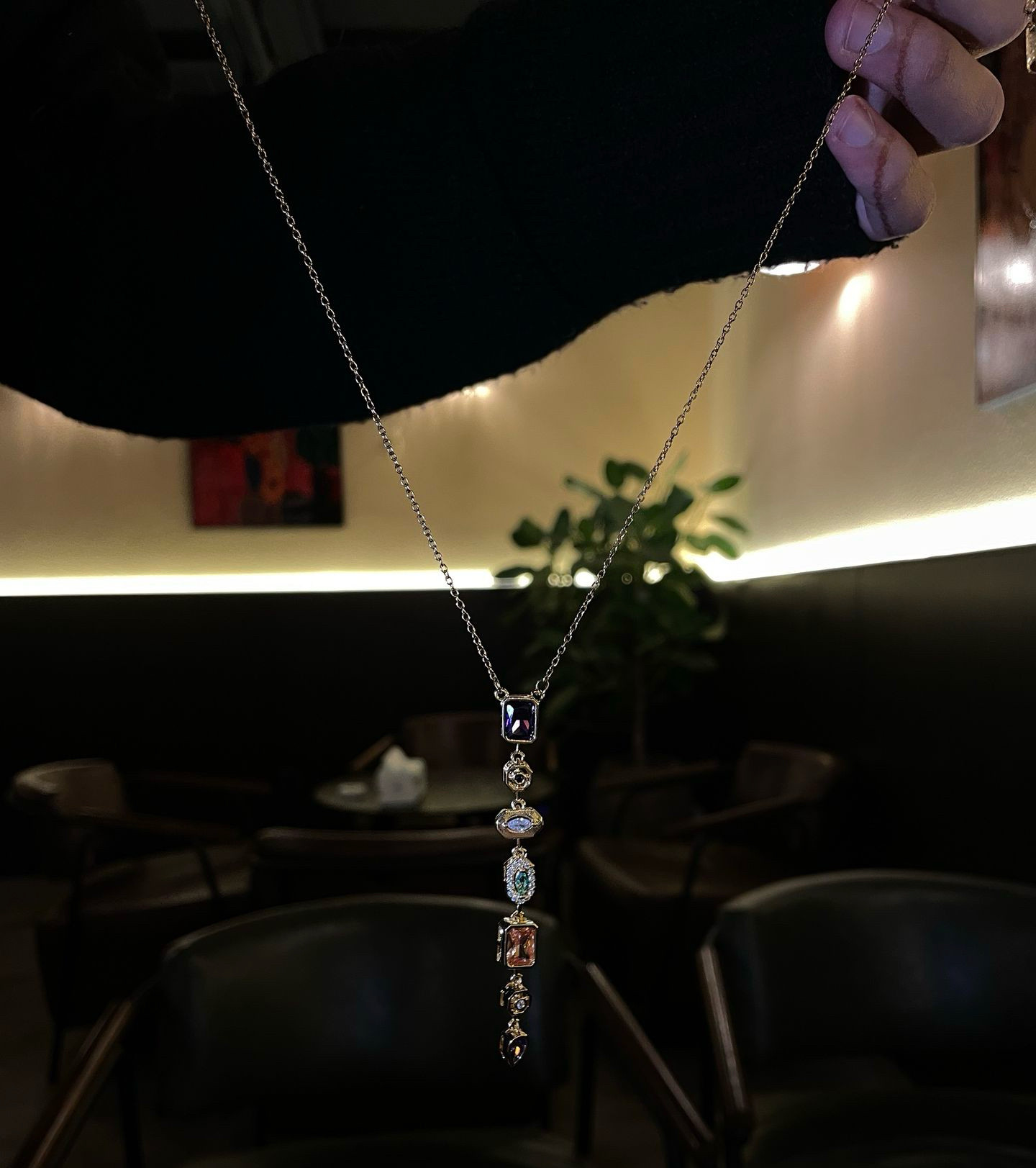 精美女士气质百搭饰品锆石设计锁骨链女彩色多巴胺项链高级甜酷