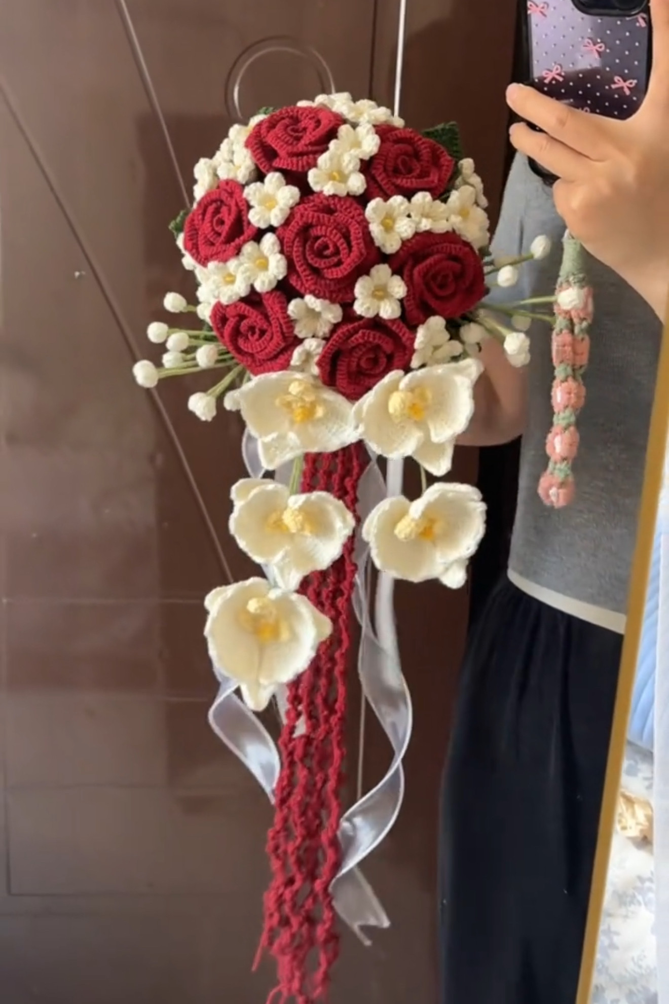 钩针diy花束材料女友结婚礼物闺蜜手工编织新娘手捧花毛线钩织