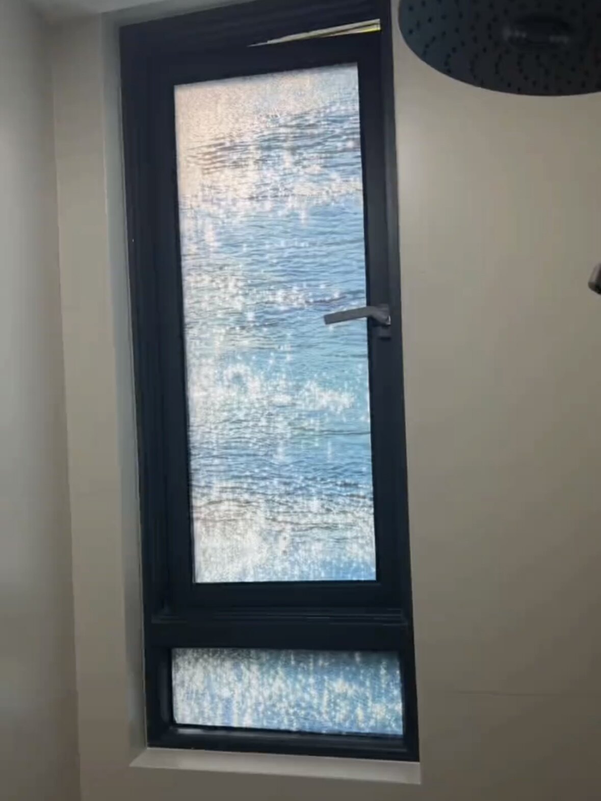 防窥玻璃贴纸画仿水波纹厨房卫生间窗户窗花油画风格防水静电贴膜