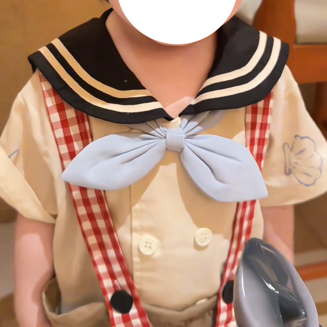 学院风短袖衬衫上衣背带裤夏装男女童同款套装2026夏季新款儿童