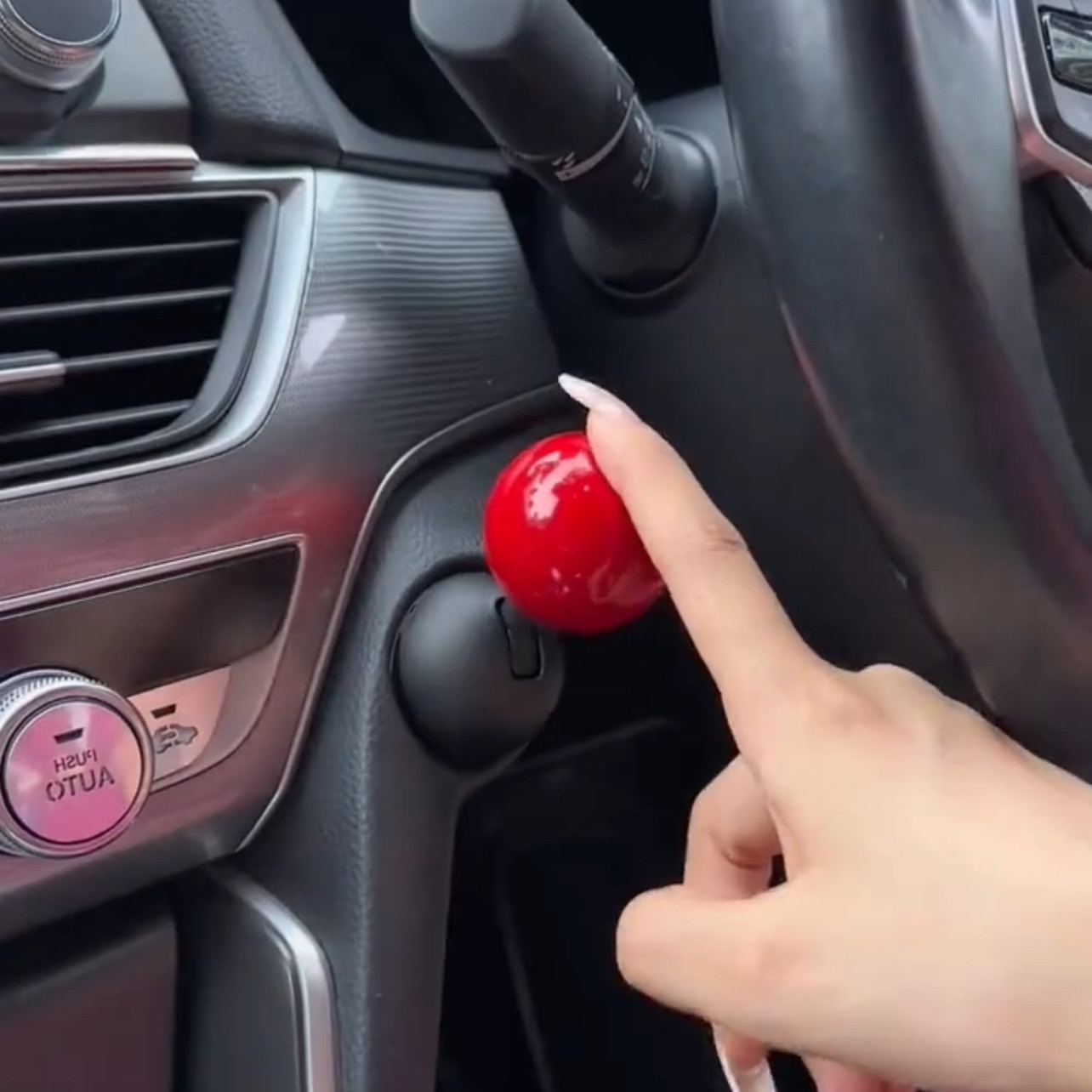 新款一键发动机启停按钮操纵杆趣味可爱装饰贴车载小摆件2026