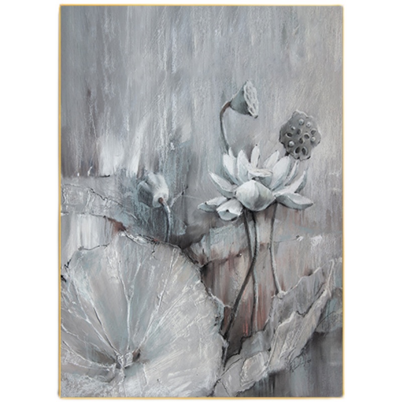 莫奈睡莲名画客厅风景装饰画餐厅玄关过道立体沙发背景美式挂画图片