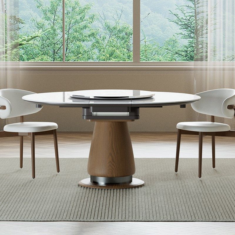 微晶石岩板餐桌圆桌家用小户型可伸缩轻奢高级感圆形客厅吃饭桌子,住宅家具,岩板餐桌,淘宝优惠券,粉丝福利购,淘宝优惠卷