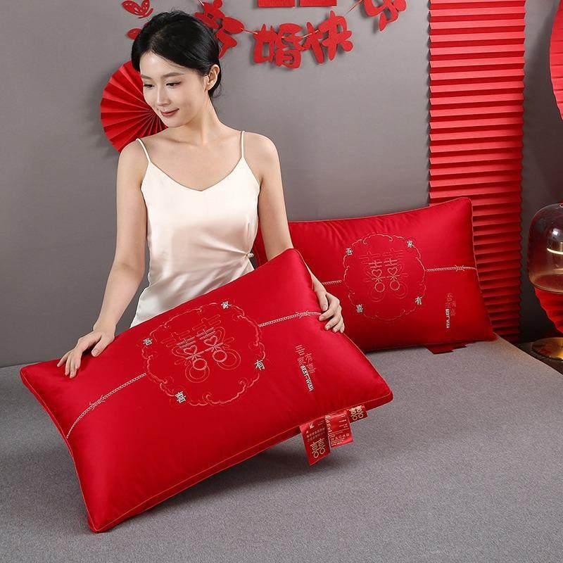 棉刺绣婚庆全大人MQJ红枕头80支结婚一喜庆枕芯红色家用成单人对,电子元器件市场,其它元器件,淘宝优惠券,粉丝福利购,淘宝优惠卷