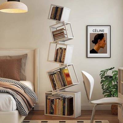 异形TIL创意地网红转式书架简约现代书柜落置物架客立厅铁角艺角