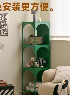 创意艺客厅落地置物角架书架落收书柜杂物纳陈列架展示柜铁奶VWH