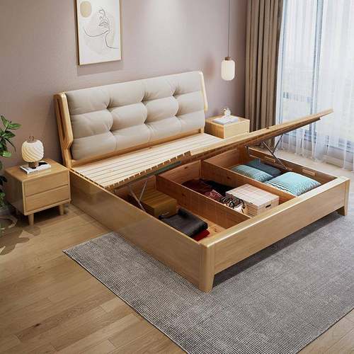 实木现代简约NFB1.8米软包双人床1出.2米经床济型小户型租床房单