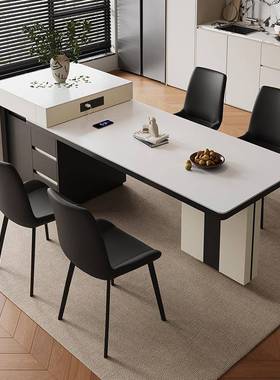 户简约AL102399岩板伸缩家岛餐桌用小型现代可折叠多功能岩板台吃