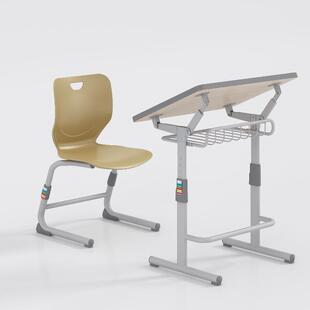 中小学生课桌室联排海王星00课升降桌美术桌椅带大书兜学校专教用