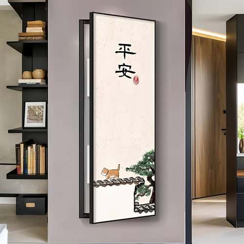 CJT暖居电箱装饰画免表打孔中式大尺寸配电箱电闸盒遮挡超竖款挂