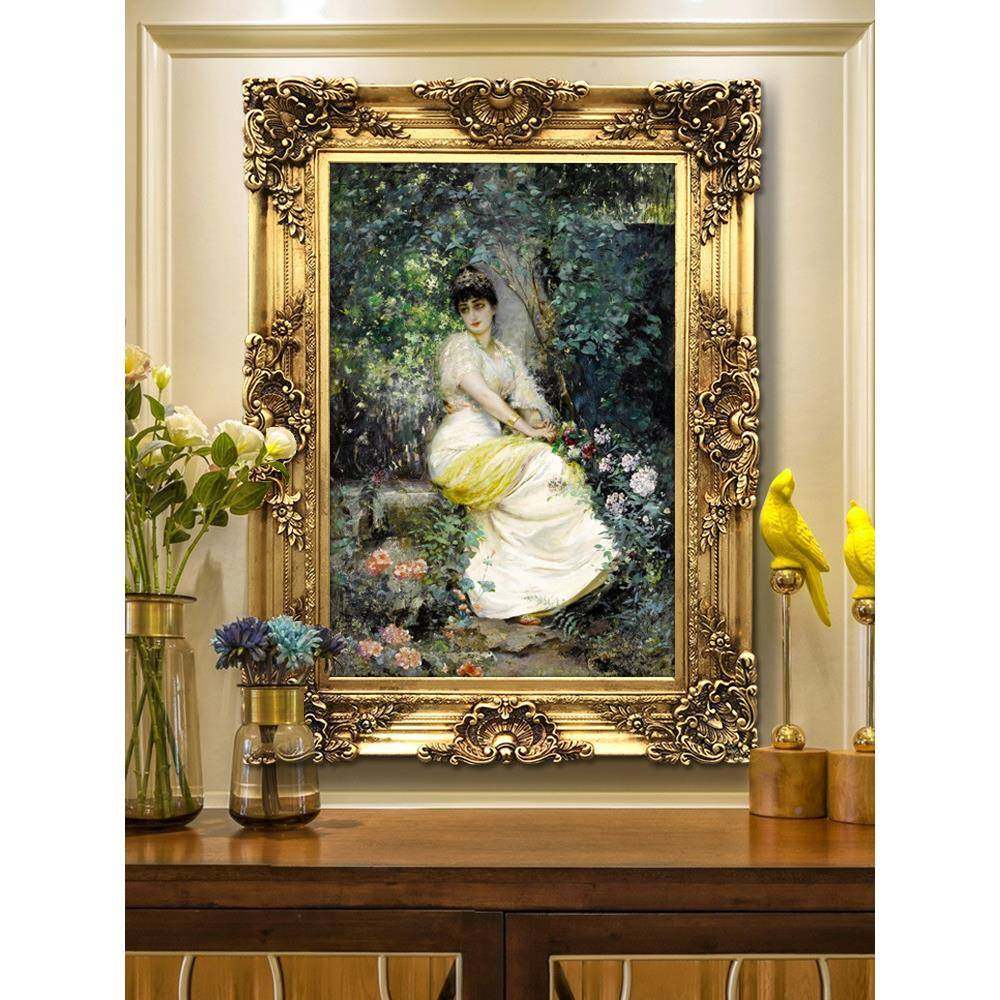 高档实木画框界名古画欧式宫廷典人装饰画别墅客世厅玄TM665827关