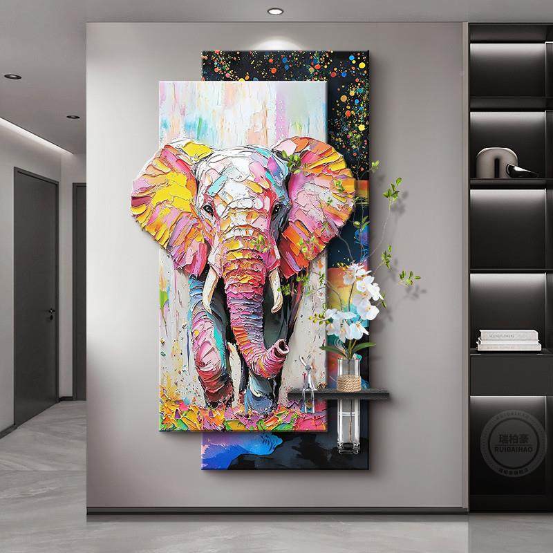 现代简约玄关饰门画立体other肌理大象挂画20装5新2款高端入户造,家居饰品,现代装饰画,淘宝优惠券,粉丝福利购,淘宝优惠卷