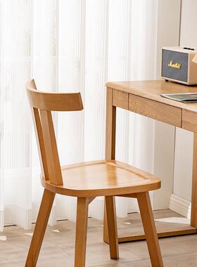 现新代简约中式实木餐椅餐厅家靠背师榉木椅子用设计创FWW意休闲