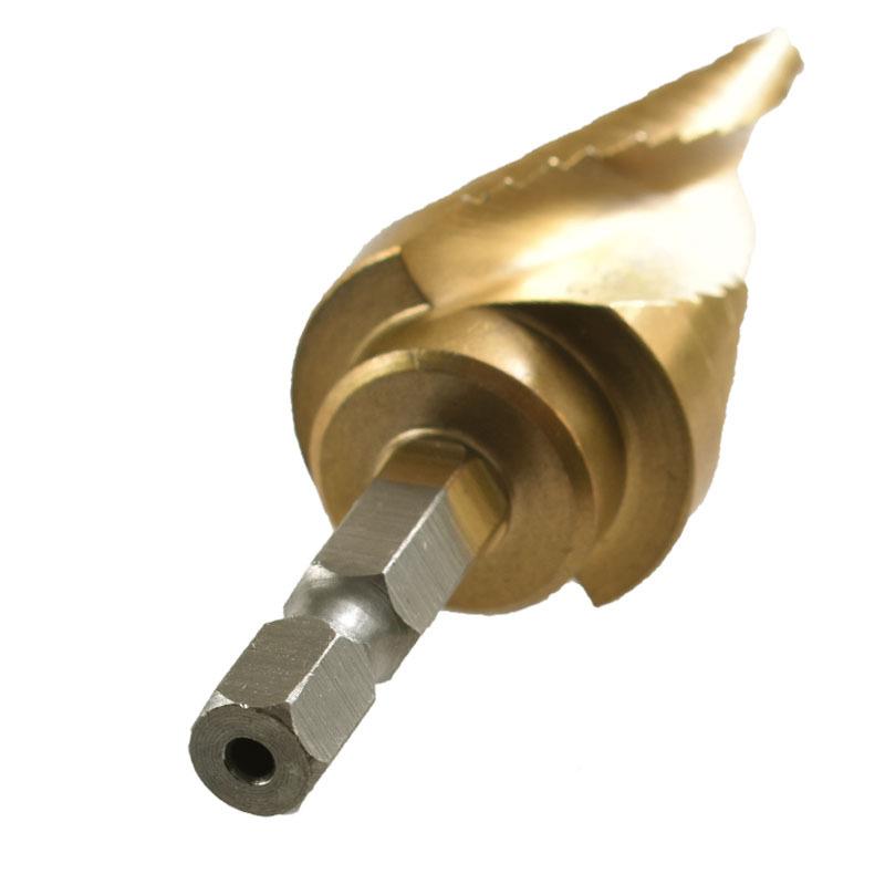 英制阶梯手钻钻打孔NEQ工钛具台阶钻头套装镀电螺旋六角柄宝塔钻