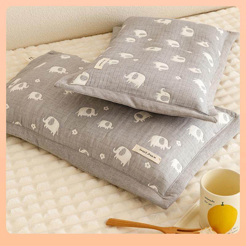 纯棉加三层纱布/儿童厚Fh(h(^l&枕套吸汗枕头套30X54040x60/48x7