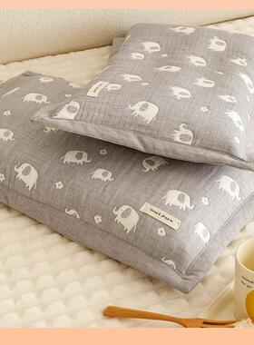 纯棉加三层纱布/儿童厚Fh(h(^l&枕套吸汗枕头套30X54040x60/48x7