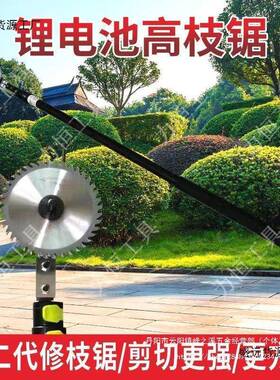 新品动伸缩高枝锯加长杆高枝艺剪充电电式电锂园果树修OVQ枝机