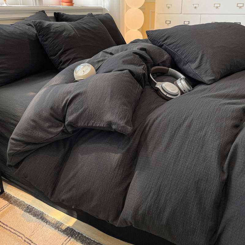 A三类母VSV婴级超双层纱床四件套纯色被套学生宿舍单件套床笠4软