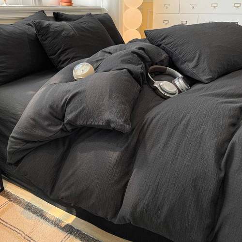 A三类母VSV婴级超双层纱床四件套纯色被套学生宿舍单件套床笠4软