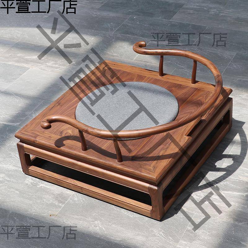 新式中BCP禅椅黑胡木实木圈椅单人椅子盘腿打坐禅凳禅意禅修家桃