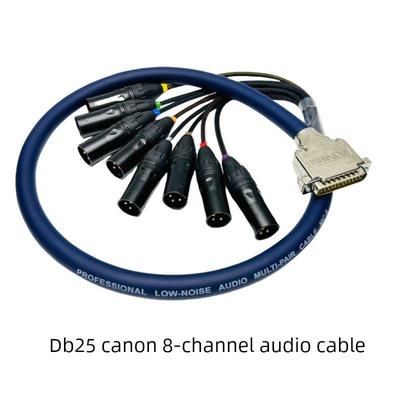 定制DB25辫子线8通道卡农音频TRS信号平衡线录音声卡模拟数字AES