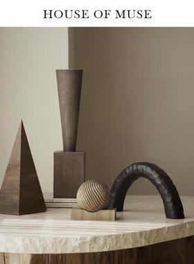 缪斯家 《罗马帝国》金字塔摆件艺术螺纹拍摄道具家居树脂装饰品